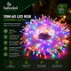 10m 60 Led RGB 2 Kademeli Şeffaf Kablo Pilli