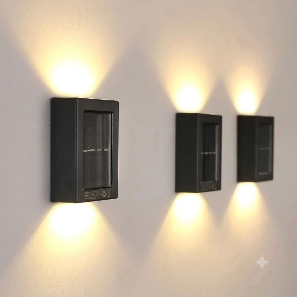 2 Adet Solar Çift Yönlü Duvar Apliği